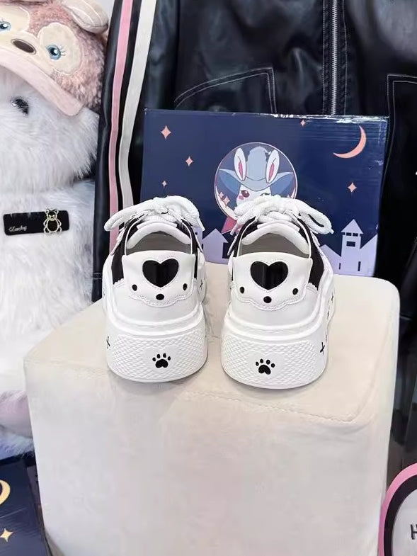 Decor Cute with Shoes Black Canvas White Themed Bow Bunny