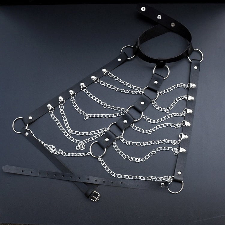 Chain With Black Belt Chest Waist Cyberpunk