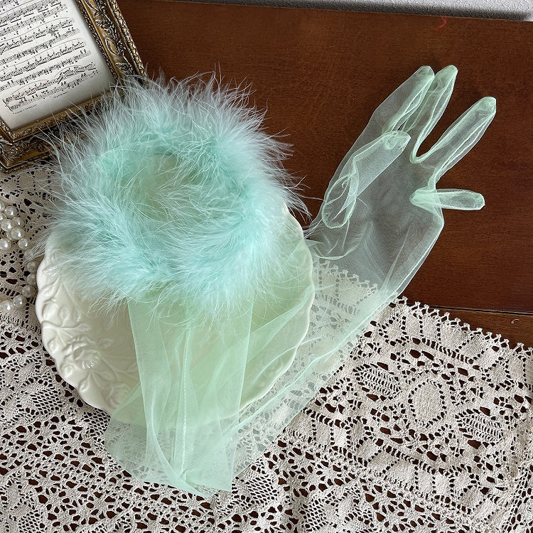 Gloves Options Shaggy 9 Tulle Cuffs Color