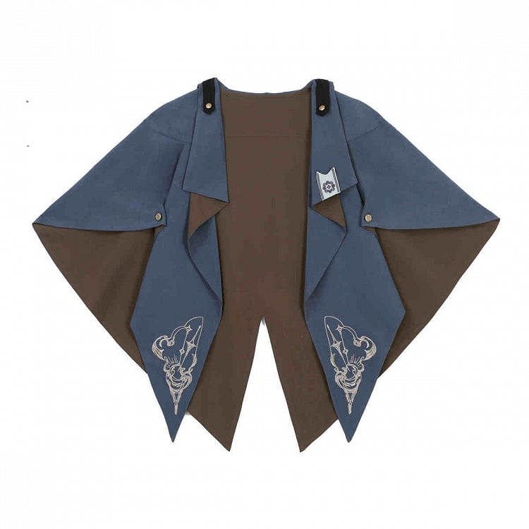 Little Lolita Set Cape Waistcoat Sleeves Brown Shorts Full Detective Vibes Long Black Shirt + - Ouji