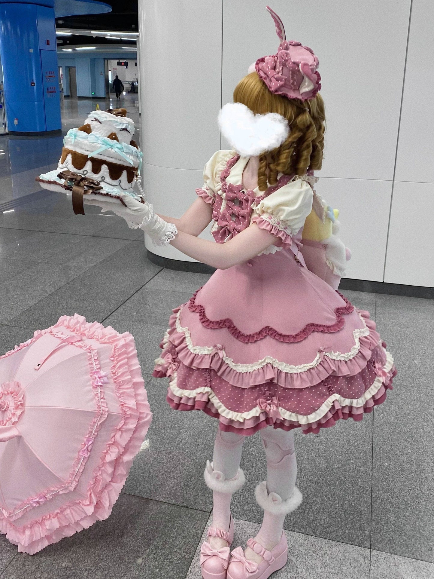 Ohrenkuchen täglich + Kaninchen Kirsche Lolita Bunny Hut Kleid