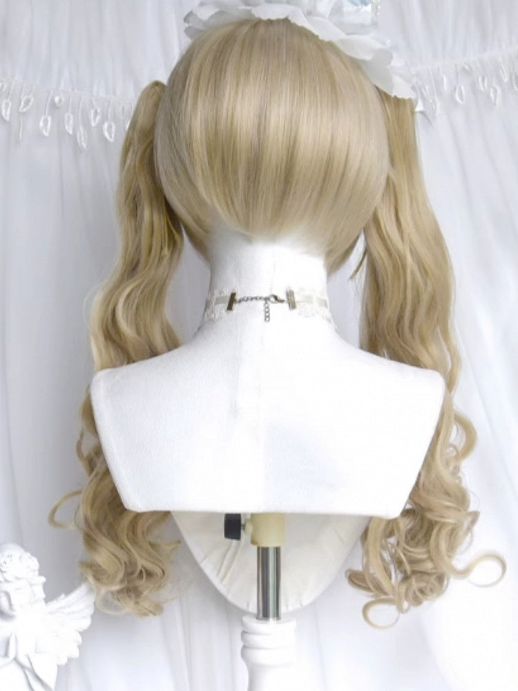 + Wigs Ponytails Wavy Short Bangs Two Blonde Long Claw With