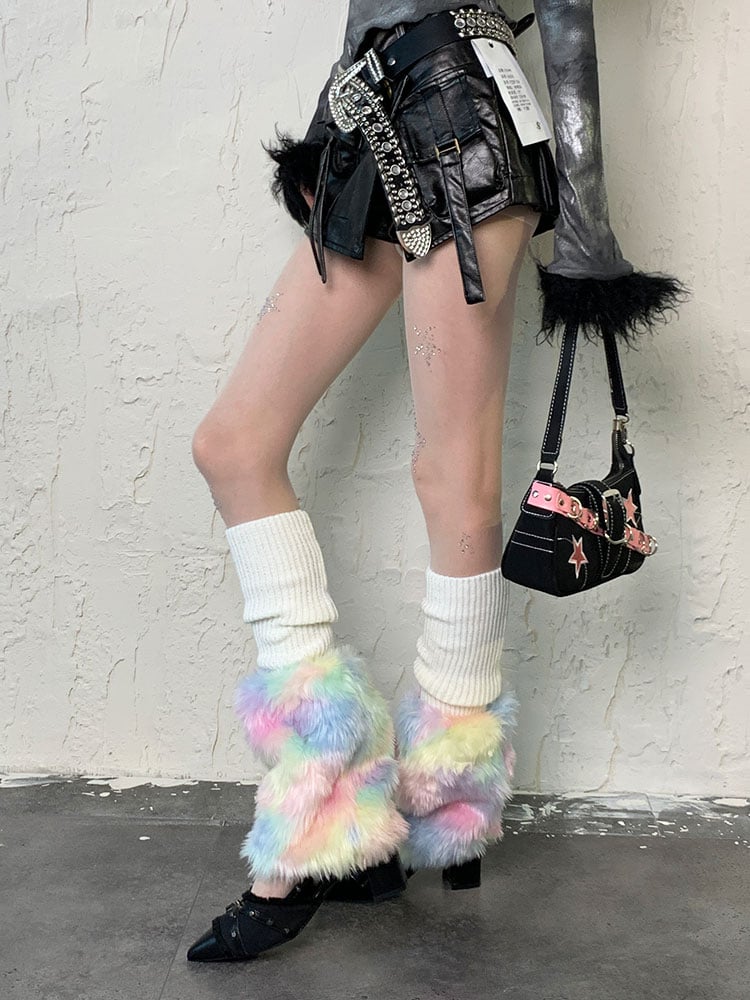 Weiße Y2K-Strumpfhose mit Stern-Strass