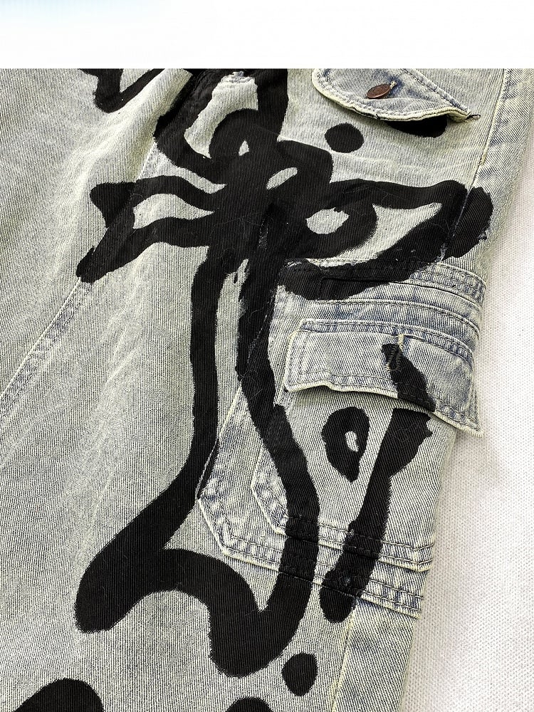 And Y2K Bowknot Kitty Skirt Denim Print Blue