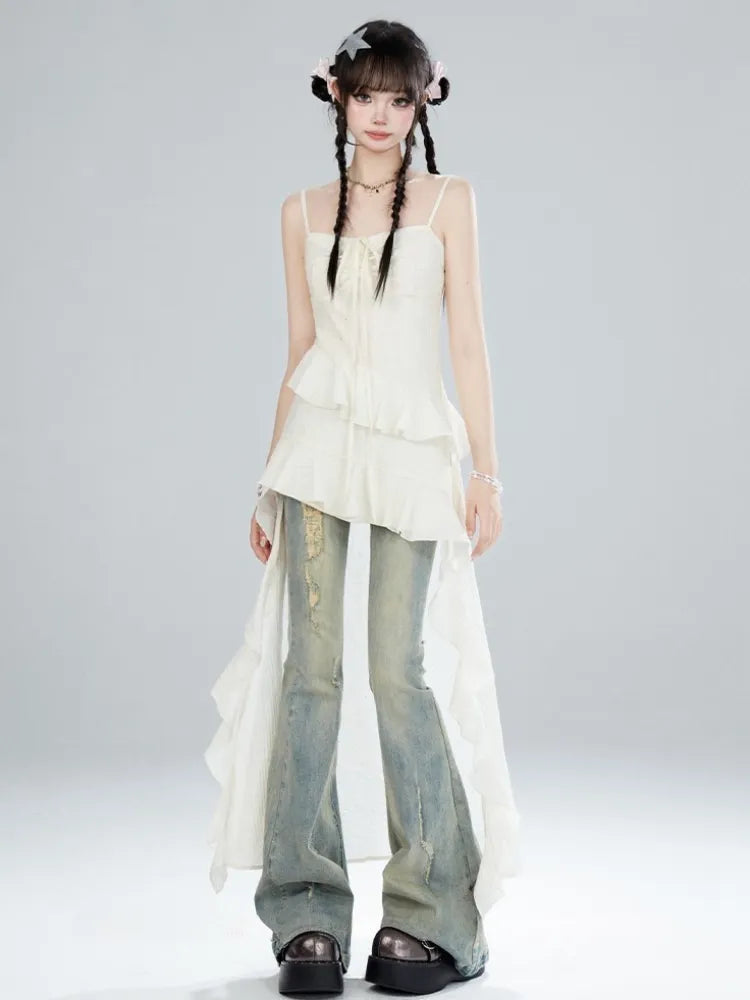 Skirt Apricot Dress Holiday Summer High-low