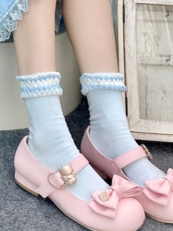 Calf Red/Yellow/Blue/White Lolita Socks