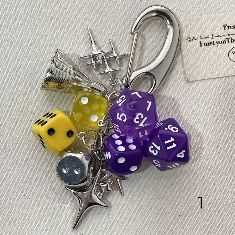 Options 5 Dice Cyberpunk Y2K Keychain
