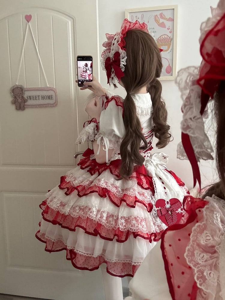 / Hairband Red Pink and White