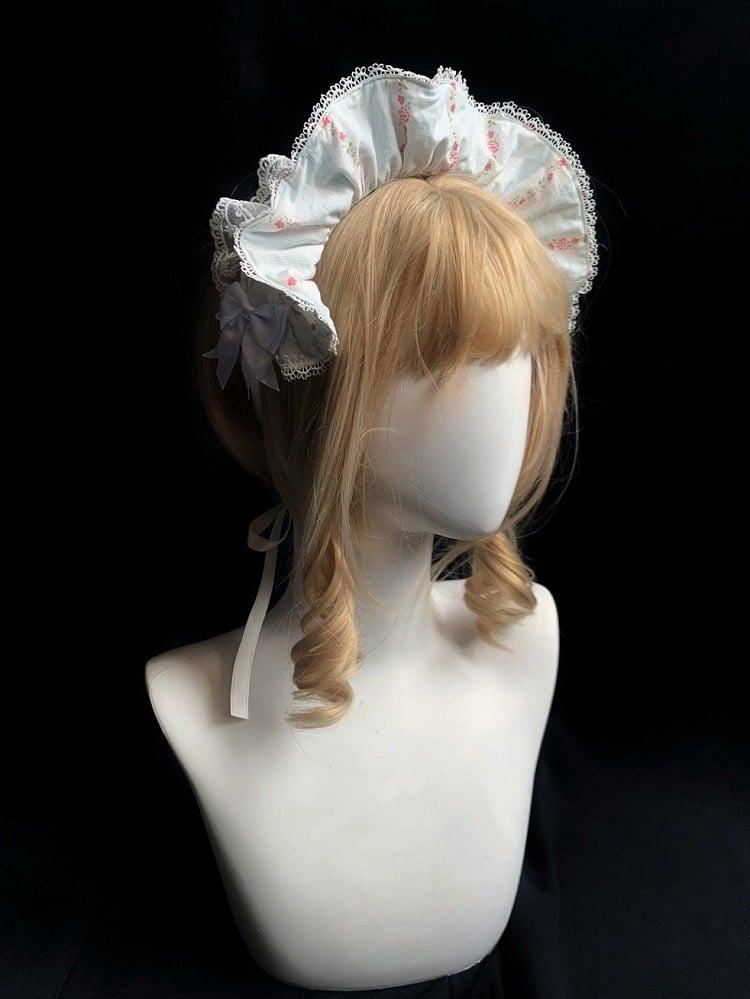 Bonnet Print Blue Rosette Light