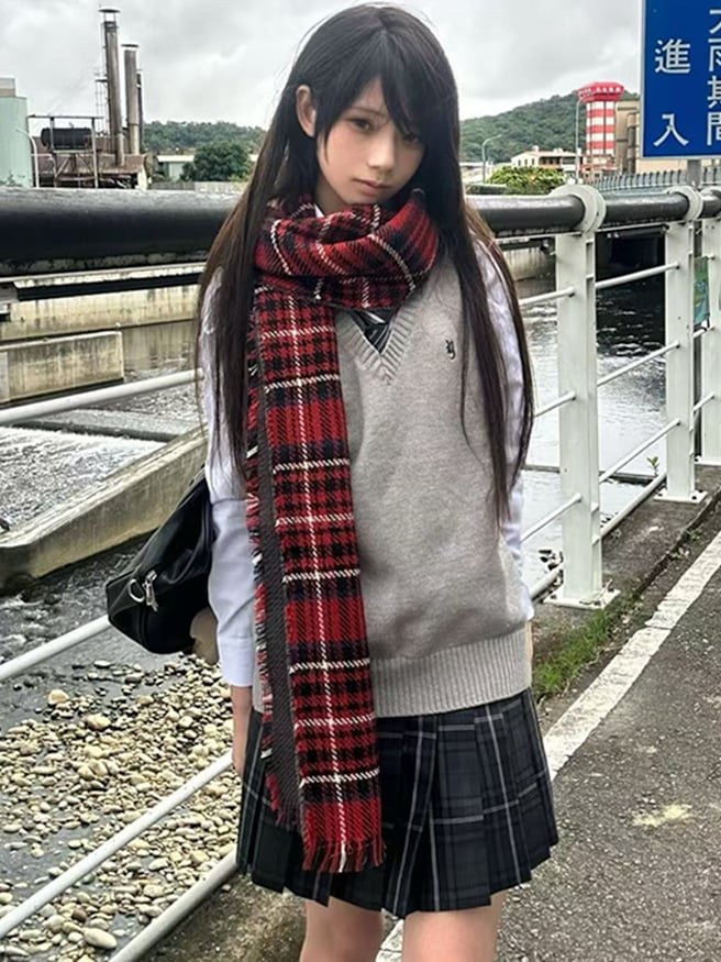 Buchstabenoptionen 8 Preppy Uniform Weste JK Farbe Stickerei Stil