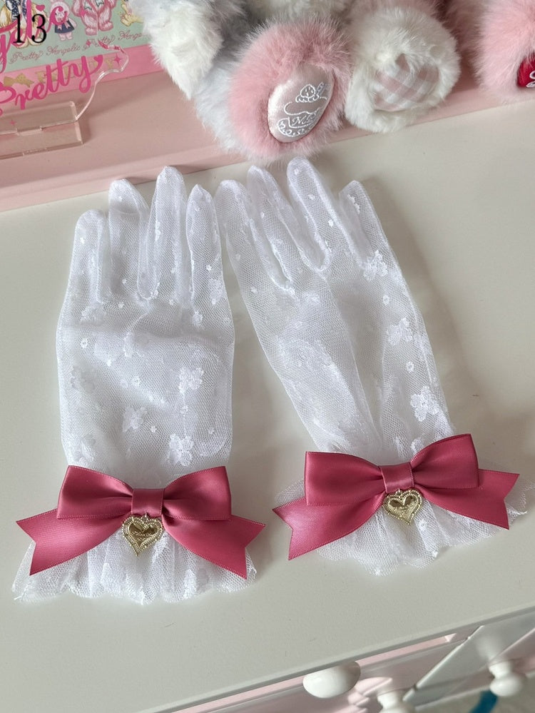 Crown/Heart Bowknot Lace Gloves Options Charm 16