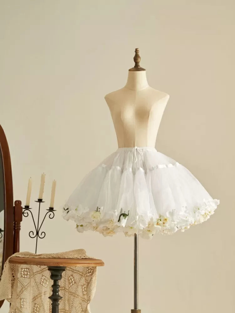 Frühlingsernte Länge Floral 35cm/45cm WeißWeiß- Petticoat