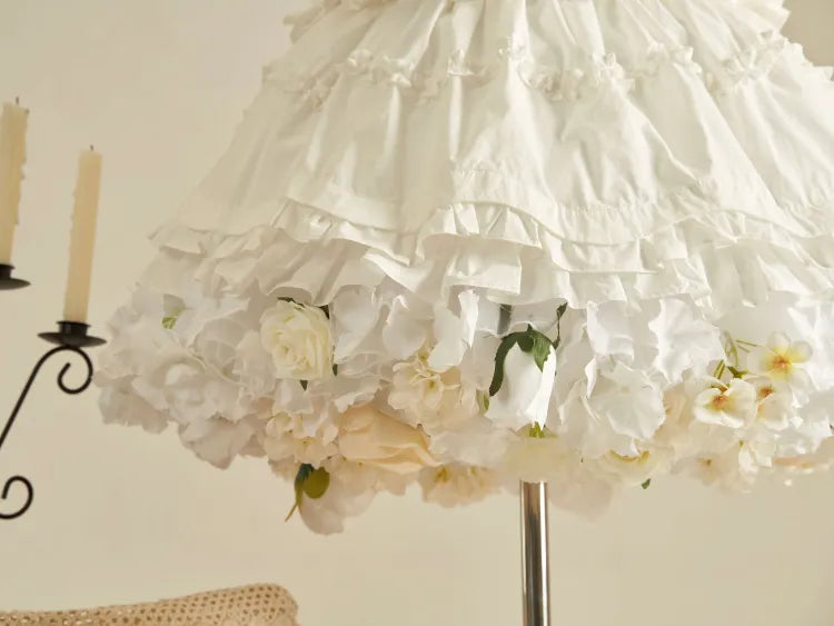 Frühlingsernte Länge Floral 35cm/45cm WeißWeiß- Petticoat
