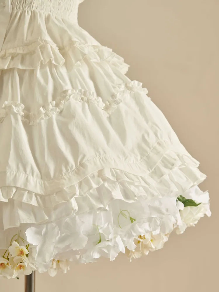 Frühlingsernte Länge Floral 35cm/45cm WeißWeiß- Petticoat
