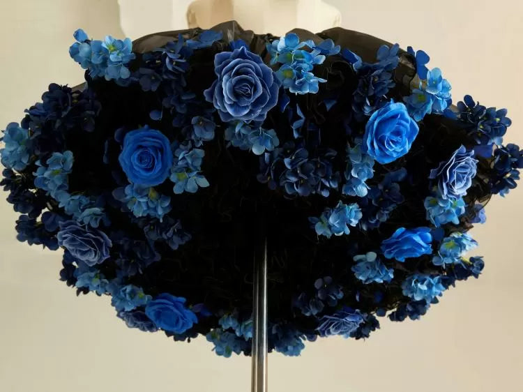 Floral Petticoat 35cm/45cm Length BlackBlue-Harvest Spring