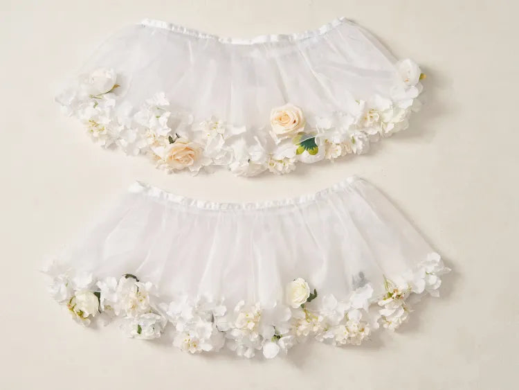 Frühlingsernte Länge Floral 35cm/45cm WeißWeiß- Petticoat