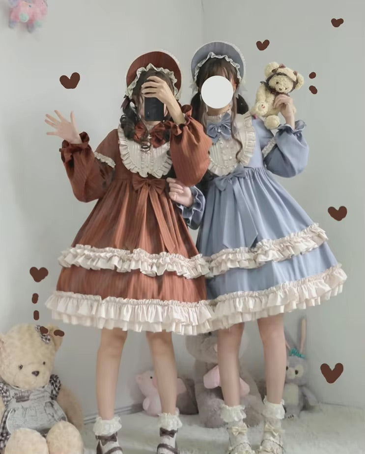 Elegantes Dienstmädchenkleid in Altrosa