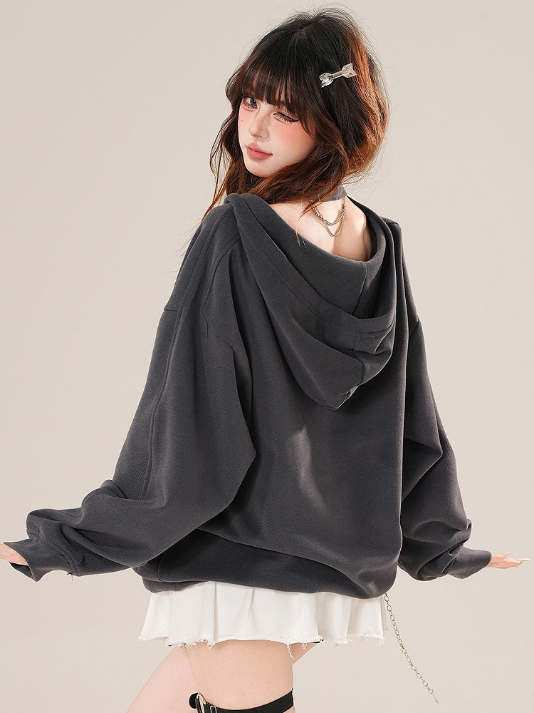 Beige/Gray Blokette Bittersweet Neck with Hoodie Core Halter Top Glamorous