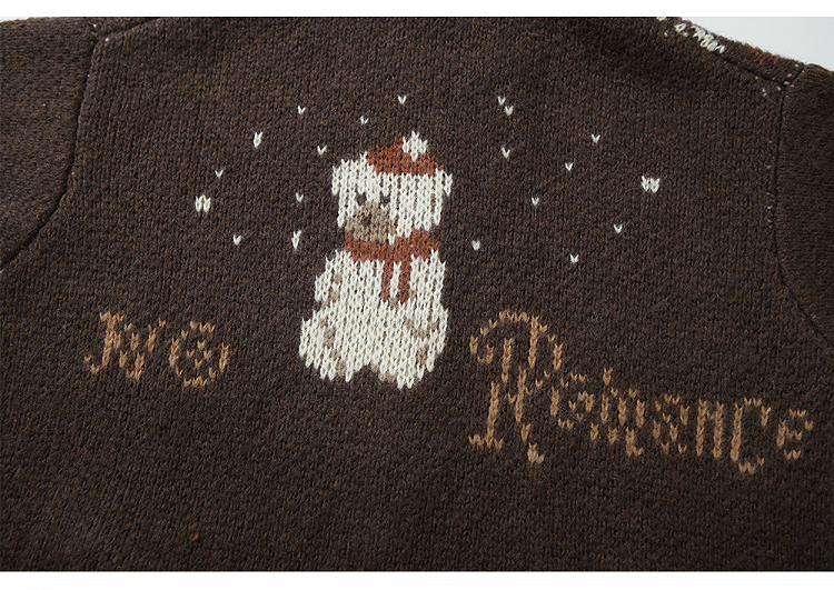 Schwarzbrauner Mohair-Kapuzenpullover