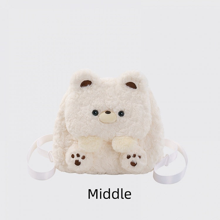 Weißer Bär Plüsch Klappe Rucksack Tasche Mittel/Groß