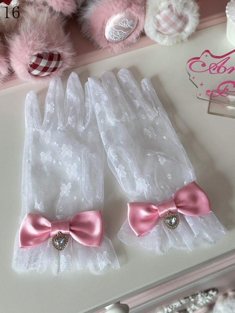 Crown/Heart Bowknot Lace Gloves Options Charm 16