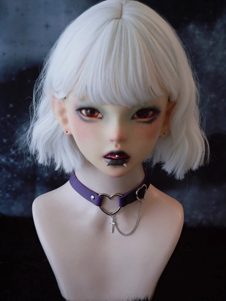 Chain Purple And Gothic Choker Pendant Heart Cross