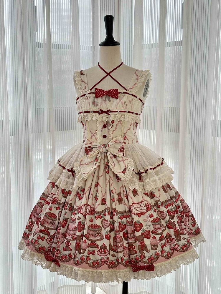 and Lolita Skirt Sweet Strawberry Jumper Teddy Print