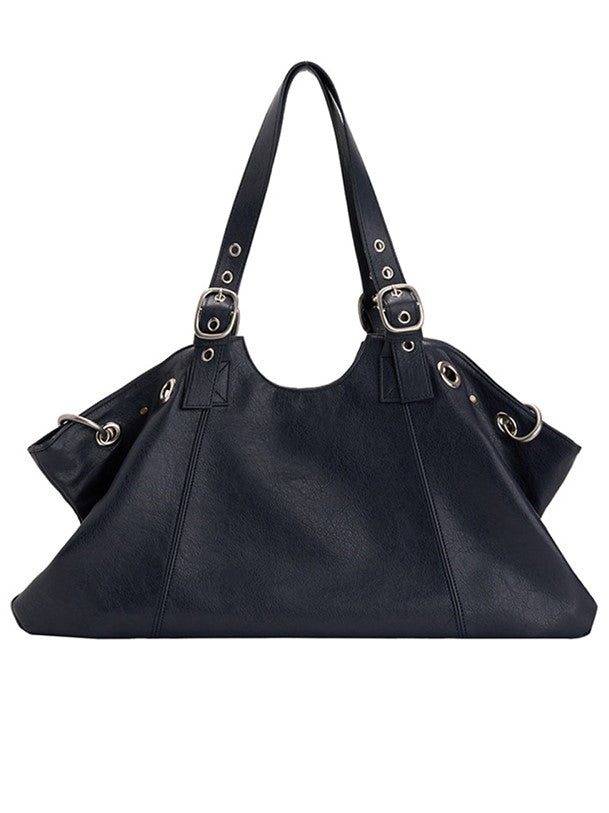 Minimalist Tote Bag Large Capacity Edgy Black