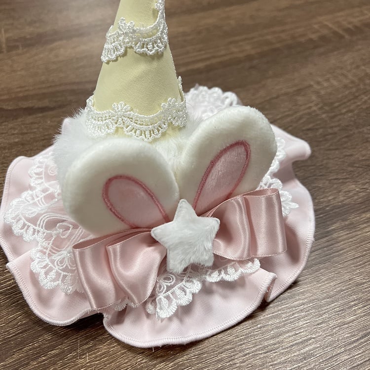 und Eis Mini Creme / Rosa Blau Plüsch Ohren Hase Gelbe Mütze