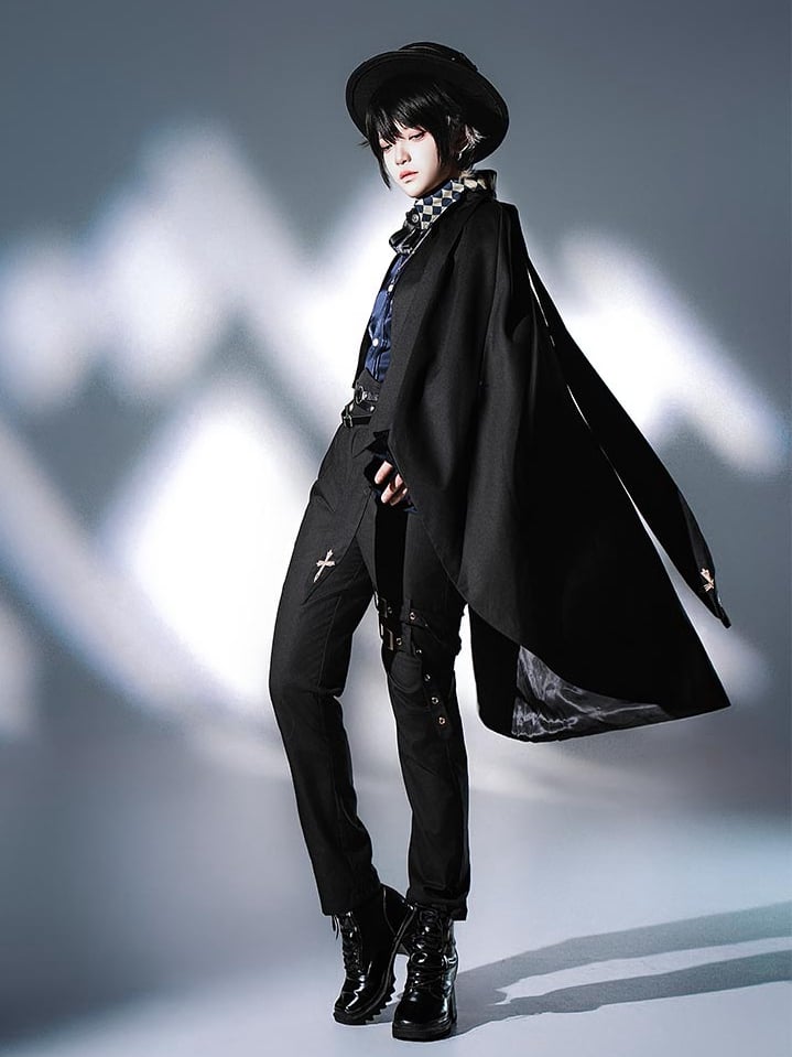 Cape High-low Lolita Hem Black Ouji Prince