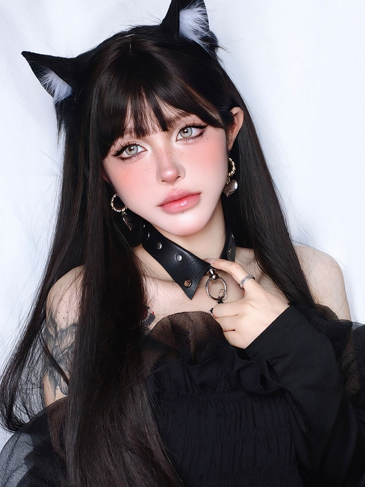 72CM Bangs Wig With Straight Length Black Air