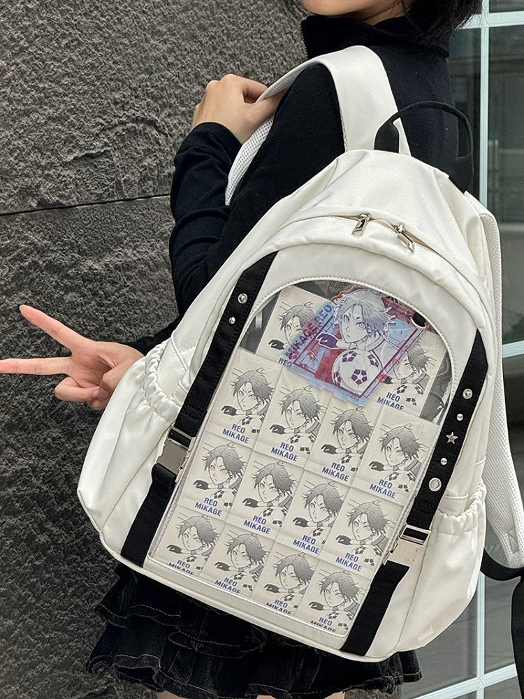 Beige Stars Large Capacity Ita Backpack