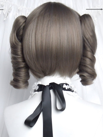 + Grey Two Clips With Short Air Ponytails Wigs Claw Bangs