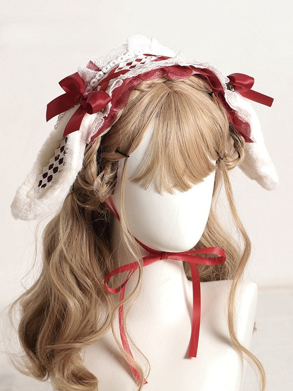 Color – Bunny Options Alice Ribbon Hairdband in Ear Lace lolita Wonderland 7