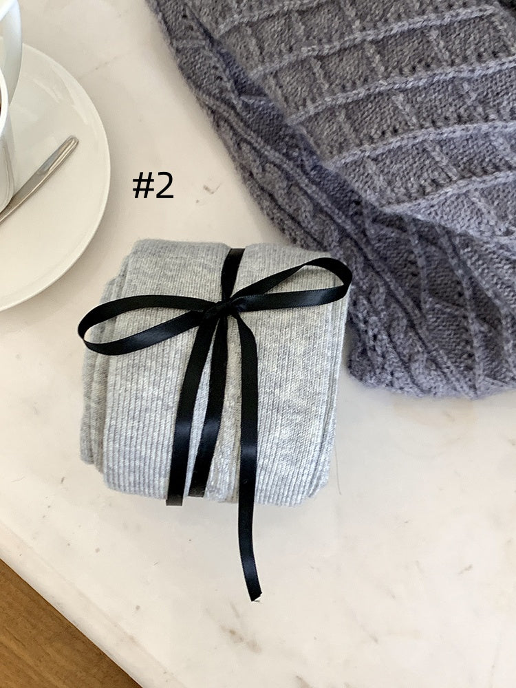 Winterstrumpfhose mit gerippten Seiten
