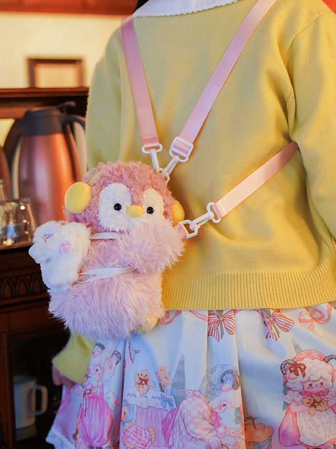 Pink Bag 2 Penguin Options Cute Middle/Large + Backpack/Crossbody Keychain Plush Size