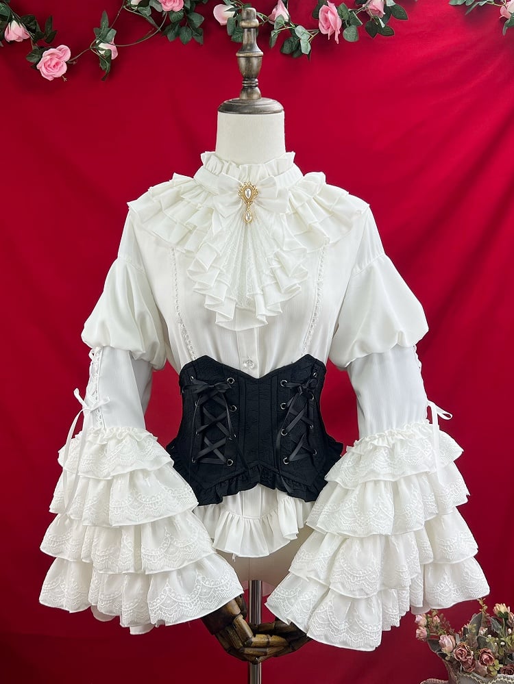 Jacquard Corset Belt Black Lolita Gothic