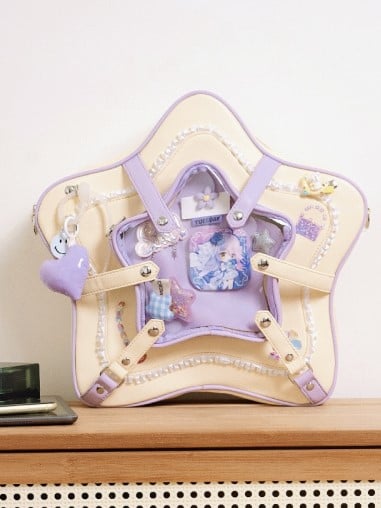 Style With Bag Starry 2-Way Ita Yellow Purple Kawaii