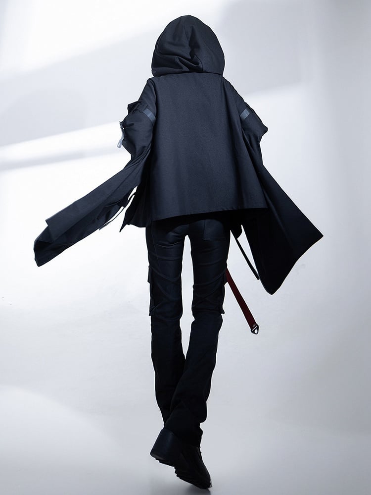 Cargo Futuristic Buckle Strap Lolita Techwear Ouji Pants Black