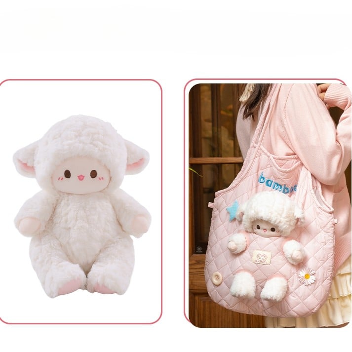 With 4 Pink Crossbody Design Plushie Bag Detachable Cut-out Options