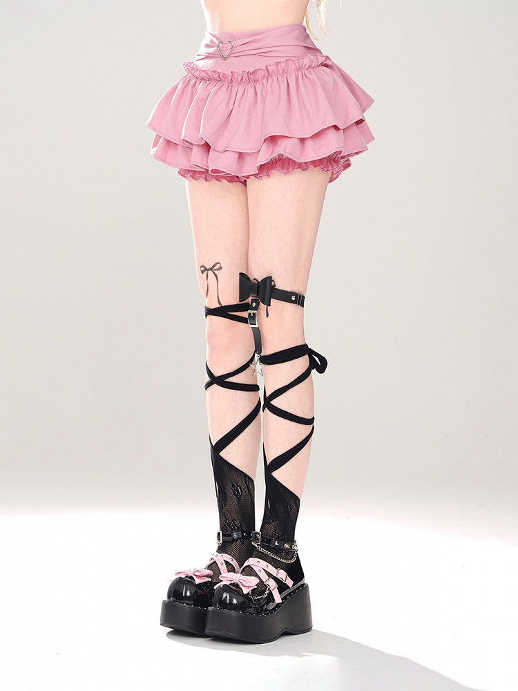Tiered Mini Skirt Pink A-Line Glamorous