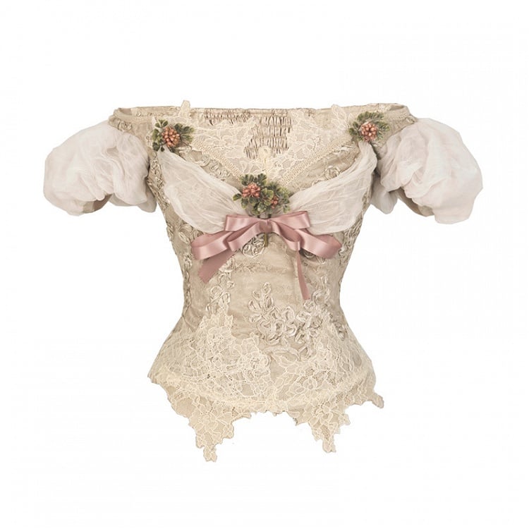 Puff Sleeves and Edwardian Vintage Top Off-the-shoulder Neckline