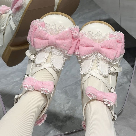 Bows Bunny Low-heel/Mid-heel - Schuhe Dreamy Polka Dot Weiß