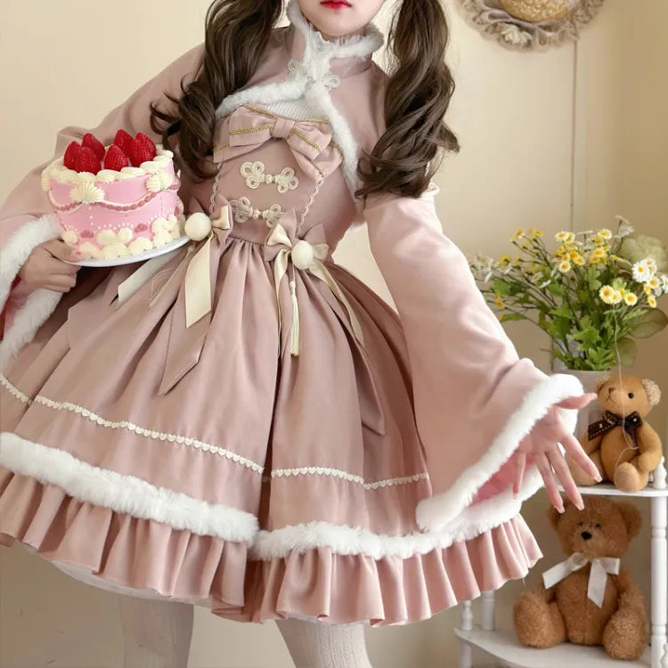 Plush Waist for 80-100CM Bolero Bust - High S Skirt + Pink Trimming Clearance Jumper Size