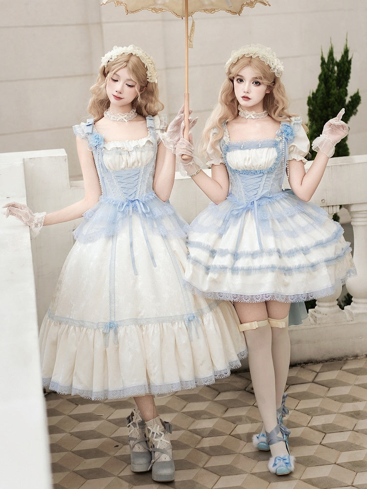 Corset Light Under Trims Boning Blue Lace Bust