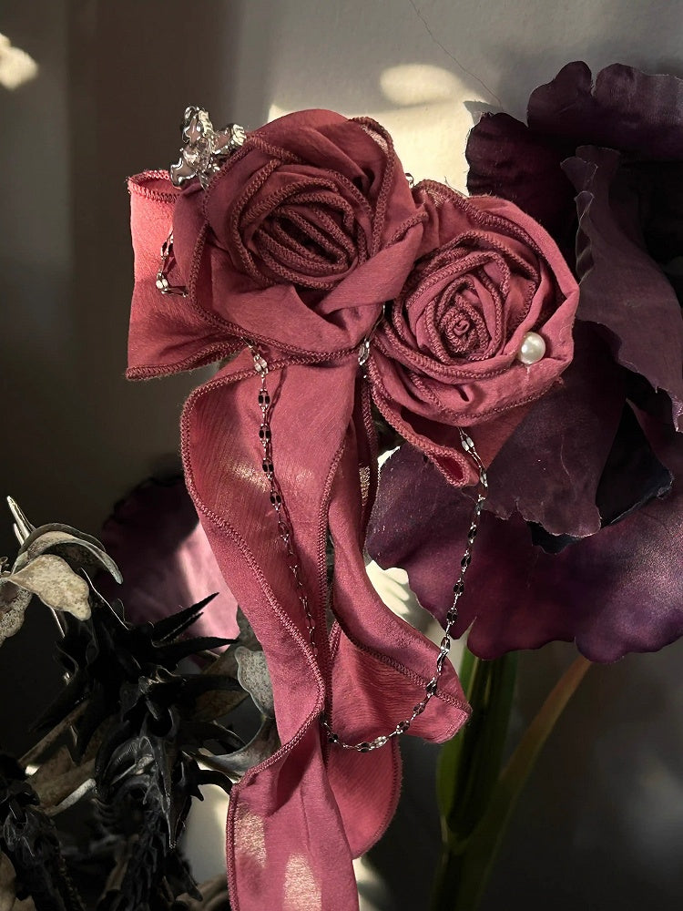Red/White/Dark Blue/Pink/Purple Gothic Lolita Rosette Brooch
