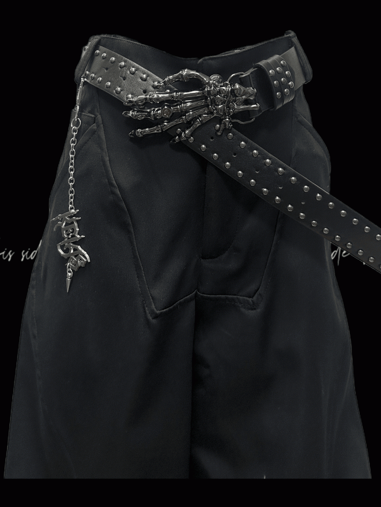 Rock Y2K Wide-leg Pants Free Charm Black Cross Print Punk with