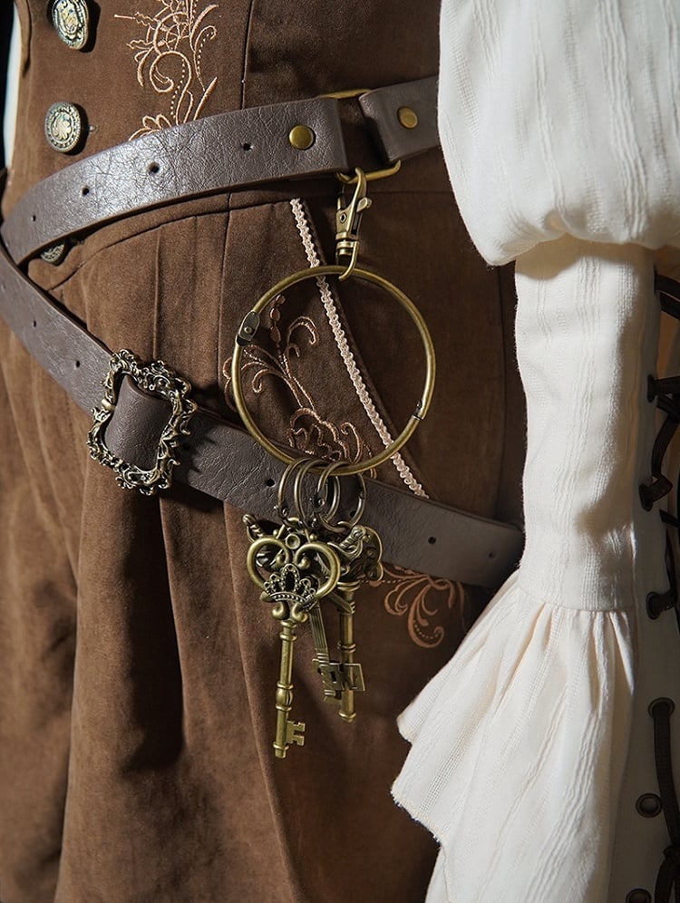 Keys Belt with / Black Charm Coffee