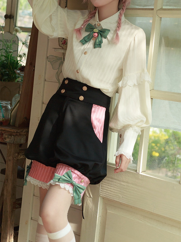 + Zirkusweste und schwarz-rosa Lolita-Blazer mit Kragen-Vibes Ouji