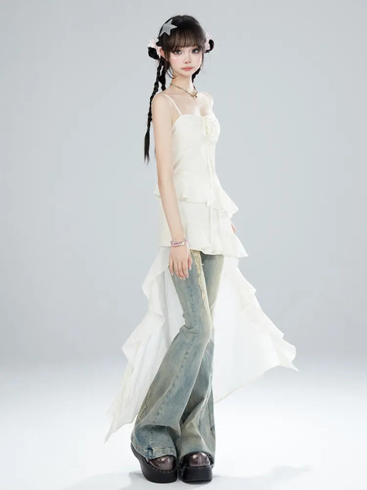 Skirt Apricot Dress Holiday Summer High-low